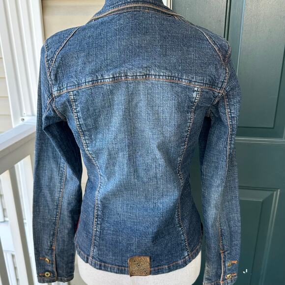 Vintage Ecko Red Denim Blazer Jacket Y2K Fitted Stretch Jean Jacket Sz S - Picture 6 of 11